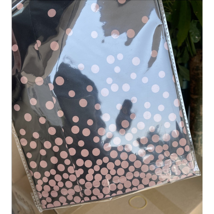 Fata de Masa, , din PEVA, Imprimeu Buline Roz, 137 x 274 cm, Impermeabila, Fara Pete, Curatare Rapida, Negru [2]