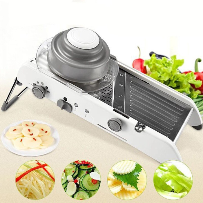 Feliator Manual Multifunctional, , Usor de Folosit, pentru Legume, Fructe, Razatoare, Otel Inoxidabil, Accesoriu Bucatarie, 39 x 11.5 x 12.5 cm Alb [3]