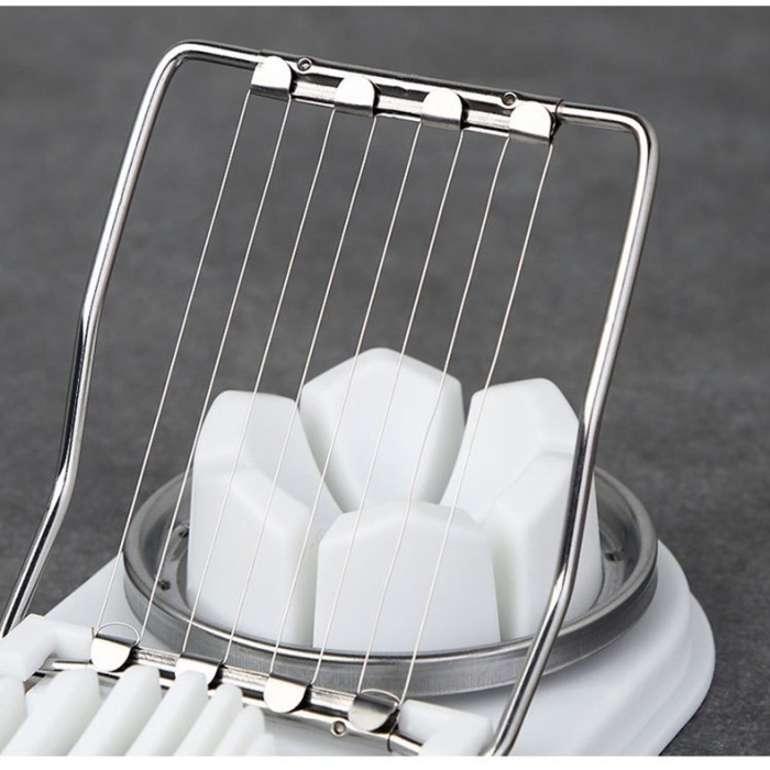 Feliator multifunctional pentru oua, mozzarela, fructe, 2 forme de feliere, agatatoare, 20 cm, Alb [4]