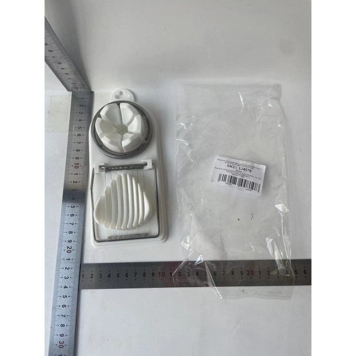 Feliator multifunctional pentru oua, mozzarela, fructe, 2 forme de feliere, agatatoare, 20 cm, Alb [8]