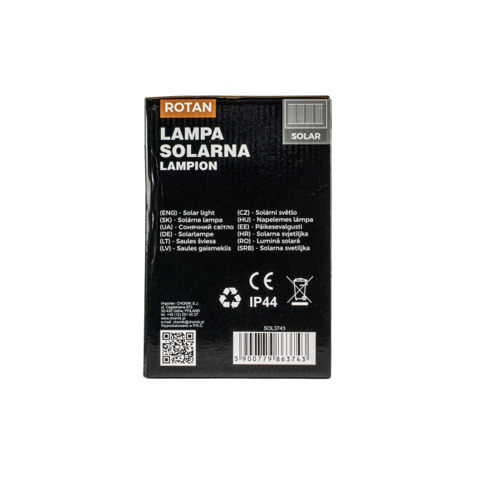 Felinar decorativ solar, LED, pentru exterior, 12x12x18.5cm, alb [10]