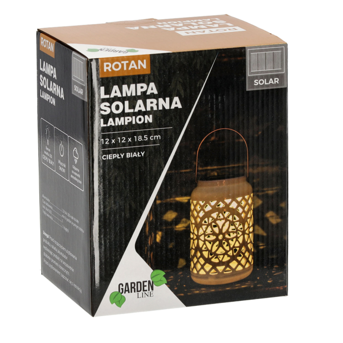 Felinar decorativ solar, LED, pentru exterior, 12x12x18.5cm, alb [4]