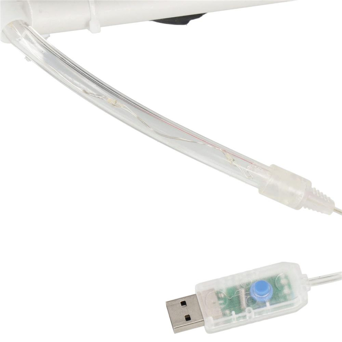 Figurina Craciun, Mos Craciun pe scara, cu iluminare LED, alimentare USB, pentru interior [16]