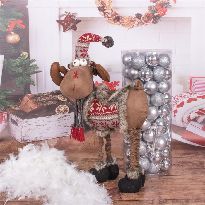 Figurina Craciun, Ren, picioare telescopice, inaltime extensibila 84-124cm [5]