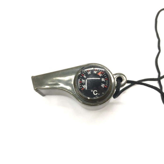 Fluier 3in1, cu Busola si Termometru, pentru Drumetii, Negru [4]