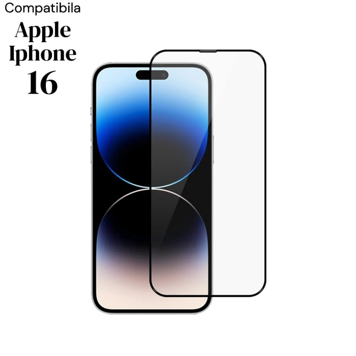 Folie de Protectie Ceramica, , Compatibila cu Apple iPhone 16, Ceramics 9D, Antisoc, Margini Negre, Transparent [5]