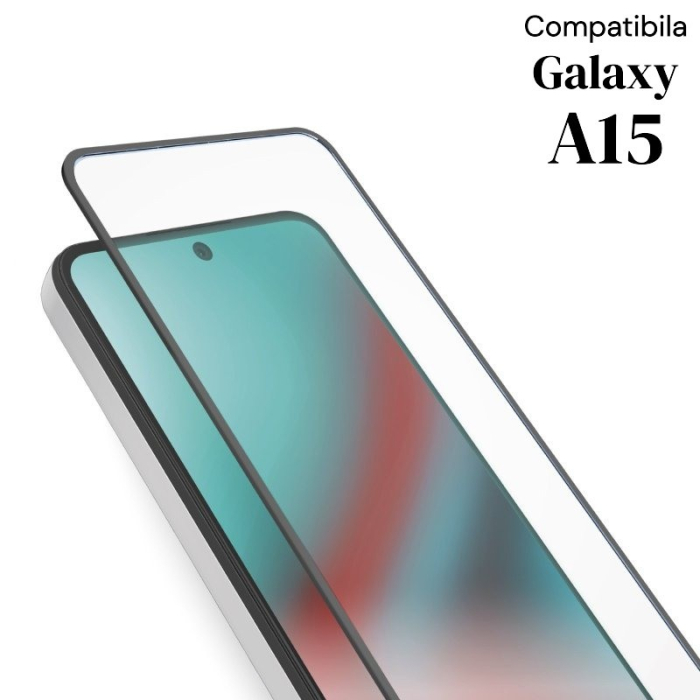 Folie de Protectie Ceramica, , Compatibila cu Samsung Galaxy A15, A15 5G, Ceramics 9D, Antisoc, Margini Negre, Transparent [5]