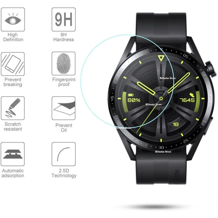 Folie de protectie, , Pentru Huawei Watch GT4 41MM, Sticla Securizata 2.5 D , Transparent [4]