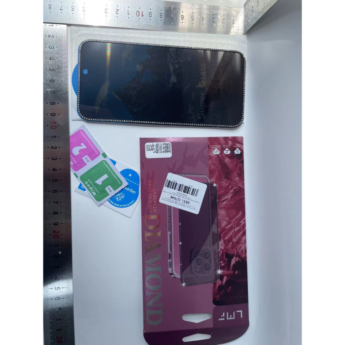 Folie de Protectie, , pentru iPhone 15 Pro Max, Privacy Tempered Glass cu Pietricele, ESD, HD, Transparent [7]