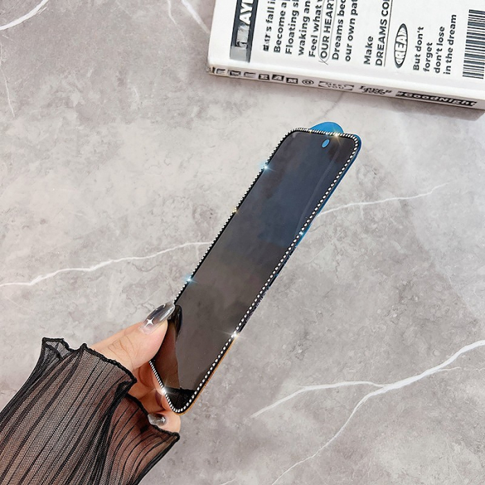 Folie de Protectie, , pentru iPhone 15 Pro, Privacy Tempered Glass cu Pietricele, ESD, HD, Transparent [3]