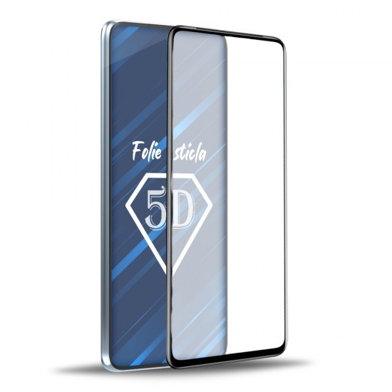 Folie de Protectie, , pentru iPhone 15 Pro, Tempered Glass 5D, Full Cover, Margini Negre, Transparent [2]