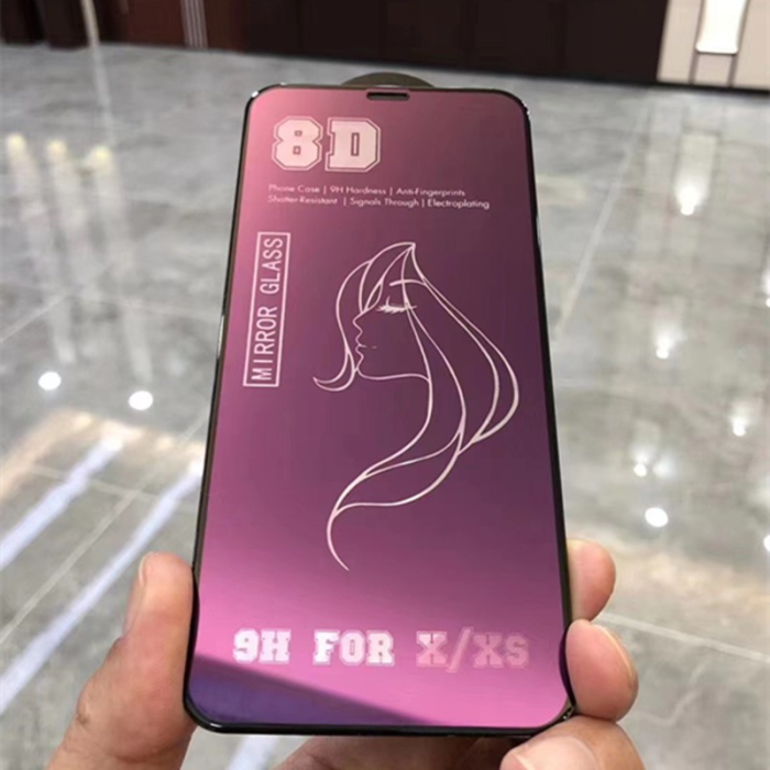 Folie de Protectie, , pentru iPhone 15 Pro, Tempered Glass Mirror 8D, Efect Oglinda, HD, Violet [4]