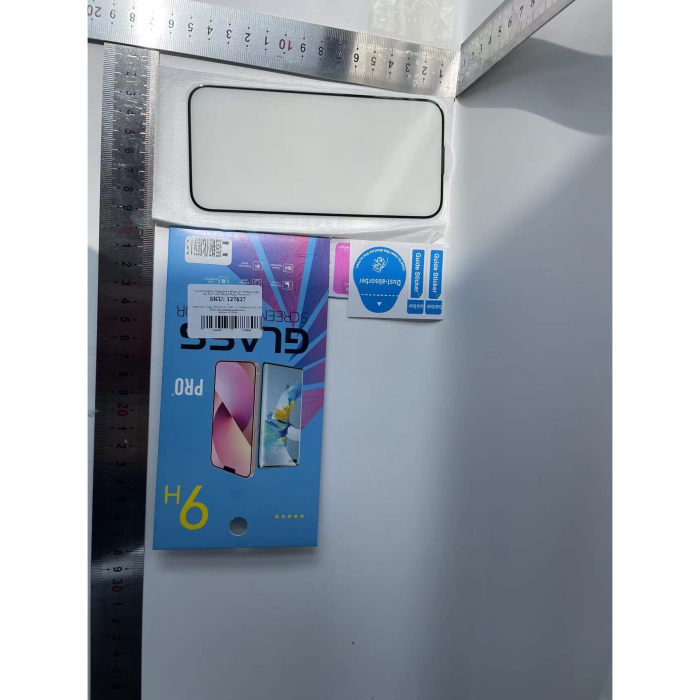 Folie de Protectie, , pentru iPhone 15, Tempered Glass 6D, Full Cover, Margini Negre, Transparent [7]