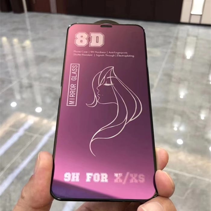 Folie de Protectie, , pentru iPhone 15, Tempered Glass Mirror 8D, Efect Oglinda, HD, Violet [4]