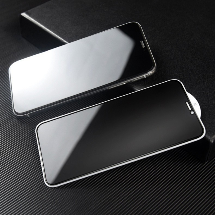 Folie de Sticla Securizata pentru Apple iPhone 15 Pro Max, , Privacy 30°, Vizibilitate HD, Protectie Completa 9D, Anti-Amprenta, Protectie Confidentialitate, Negru [5]