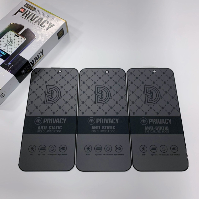 Folie de Sticla Securizata pentru Apple iPhone 15 Pro, , Privacy Diamond, Vizibilitate HD, Protectie Completa 9D, Anti-Static ESD, Protectie Confidentialitate, Negru [5]