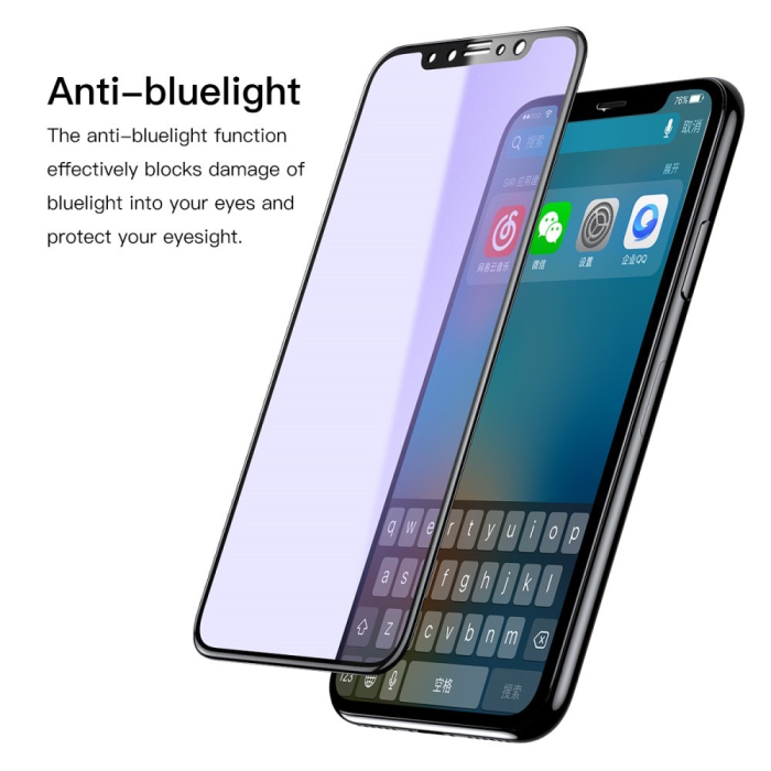 Folie protectie pentru iPhone 14 Pro, Sticla securizata, temperata, duritate 9H, Privacy 360 Anti-Blue Ray, Transparenta, Protectie Completa [2]