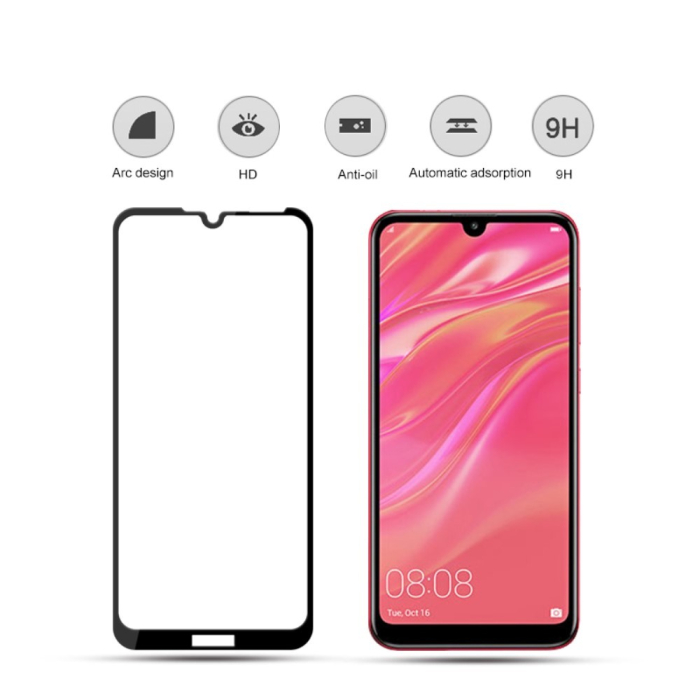 Folie Sticla ® compatibila cu Huawei Y7 2019 111D Negru [4]