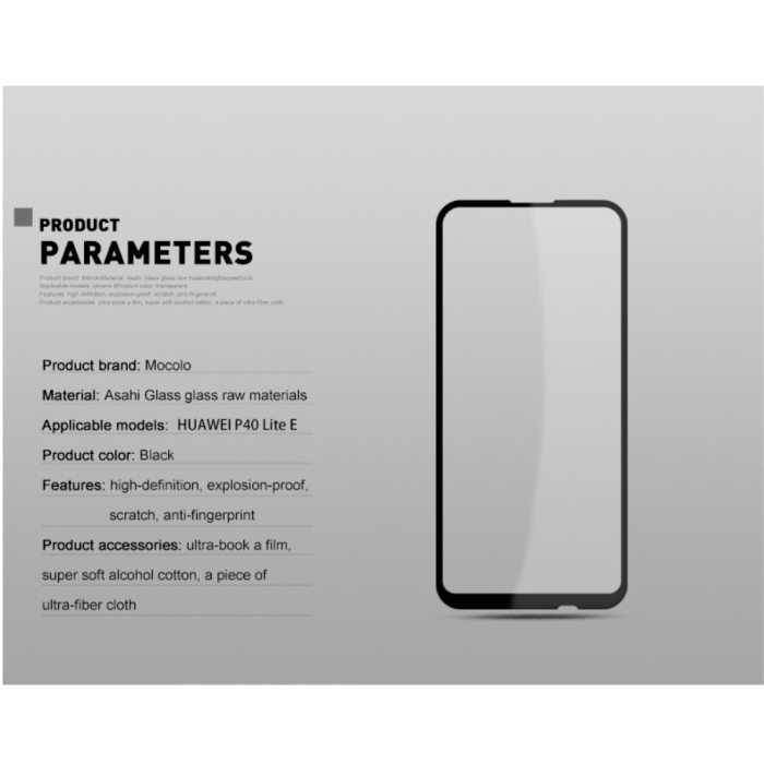 Folie Sticla ® compatibila cu Huawei Y7P 2020 111D Negru [12]