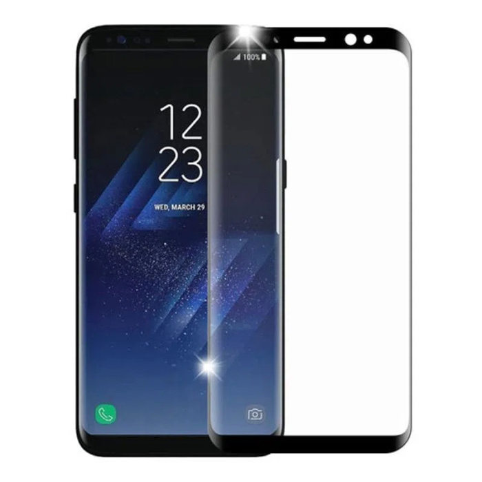 Folie Sticla Curbata compatibila cu Samsung Galaxy S8, cu lipici pe conturul negru, Full Face V2 Negru [2]