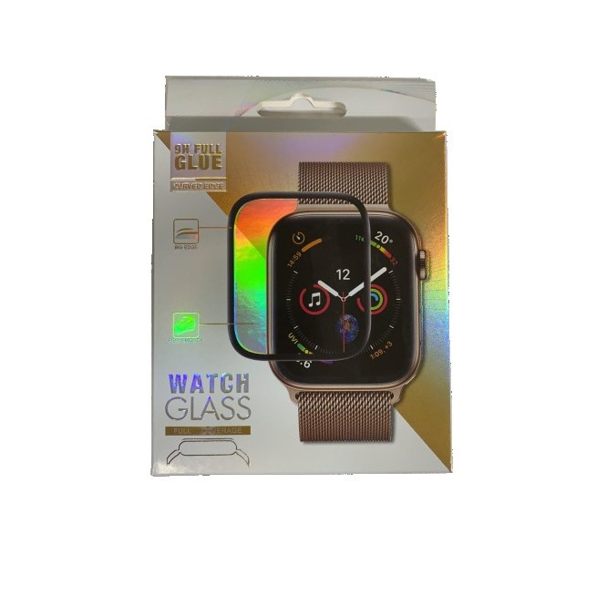 Folie Sticla pentru Apple Watch Series 2/3 38 mm adeziv pe margine Negru [15]
