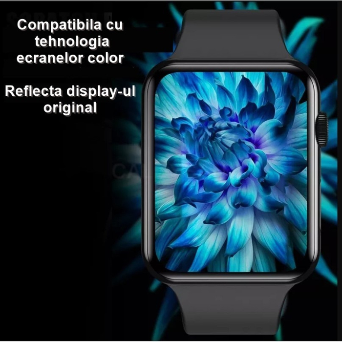 Folie Sticla pentru Apple Watch Series 2/3 38 mm adeziv pe margine Negru [11]