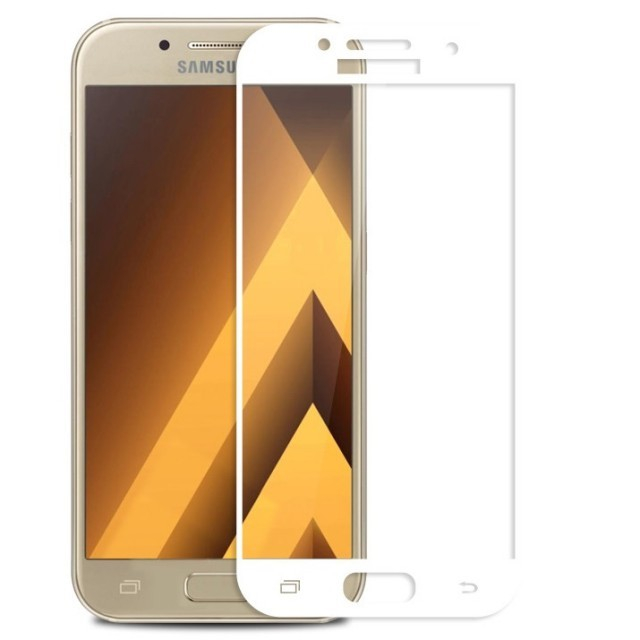 Folie Sticla Samsung Galaxy A3 2017 Full Face Alb [4]