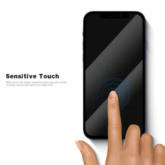 Folie Sticla Securizata, , compatibila cu Apple iPhone 15 Pro, Sticla, Super HD Glass, Anti-static, Margini Negre, 99H OG, Transparent [3]