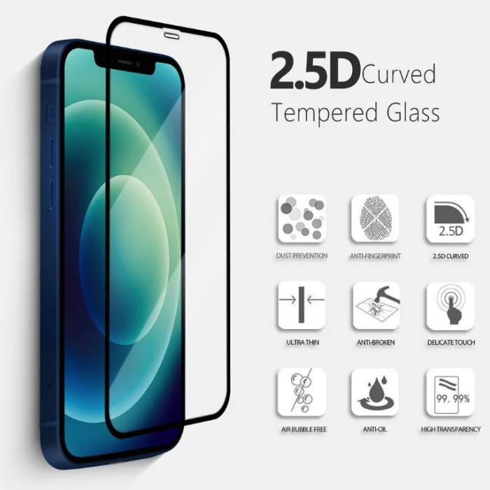 Folie Sticla Securizata, , compatibila cu Apple iPhone 16, Sticla, Super HD Glass, Anti-static, Margini Negre, 99H OG, Transparent [4]