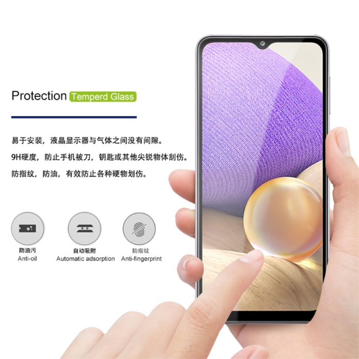 Folie Sticla Securizata , compatibila cu Samsung A02S, Negru [10]