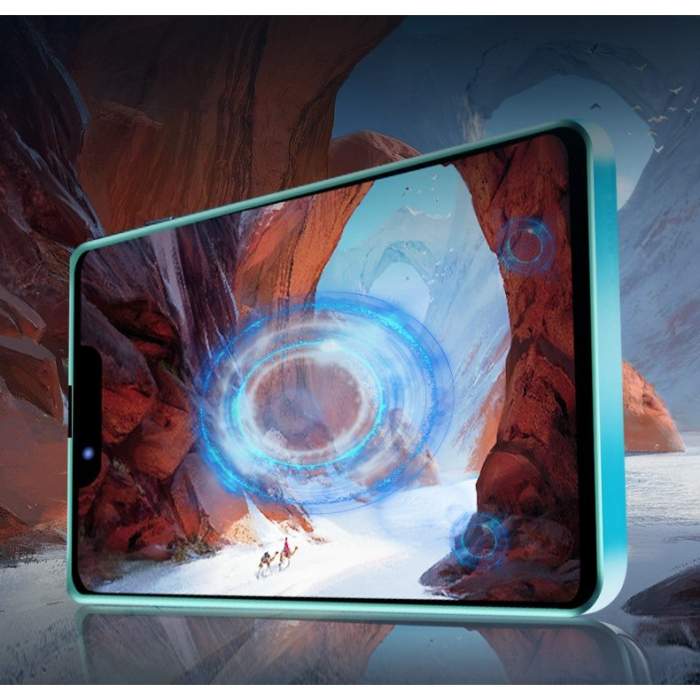 Folie Sticla Securizata , Luminous, compatibila cu Apple iPhone 12, Margine fosforescenta verde [10]