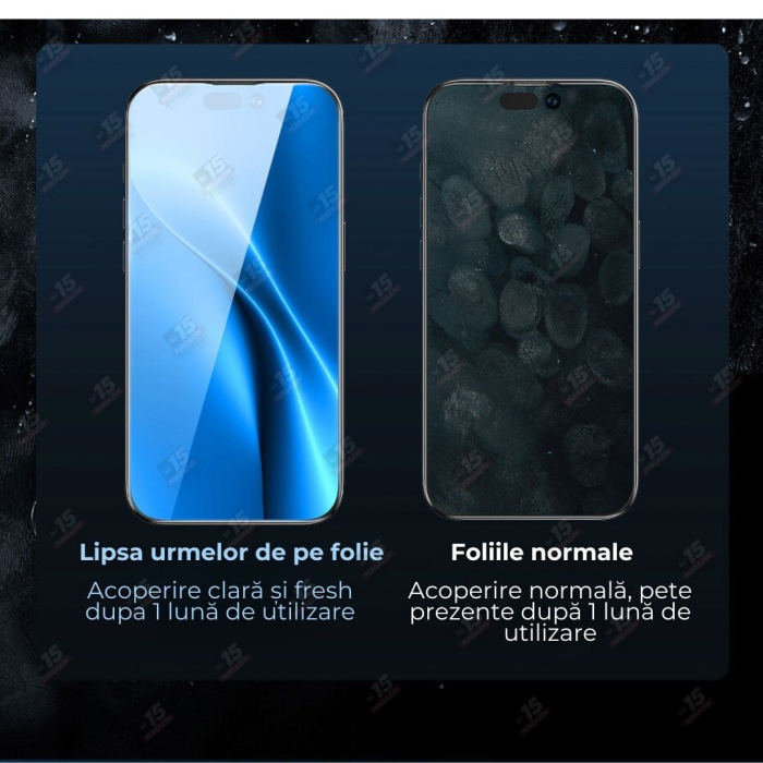 Folie Sticla Securizata, , Pentru Apple iPhone 16 Pro Max, Privacy Classic, 2.5D, Confidentialitate 30°, Negru Transparent [6]
