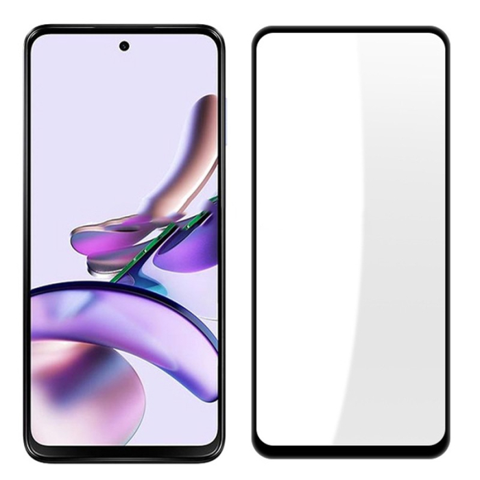 Folie Sticla Securizata pentru Motorola G04, , Compatibila cu Motorola Moto g04, Full Glue, Margini Negre, Transparent [2]
