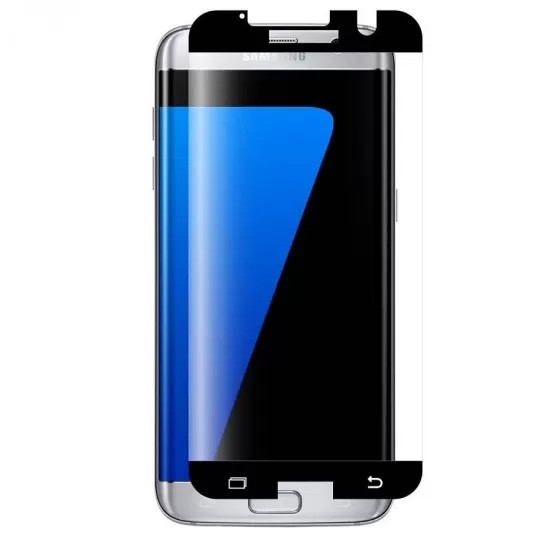 Folie Sticla Securizata pentru Samsung Galaxy S7, Full Face V2, Transparenta HD, lipici pe margine, 9H, Negru [2]