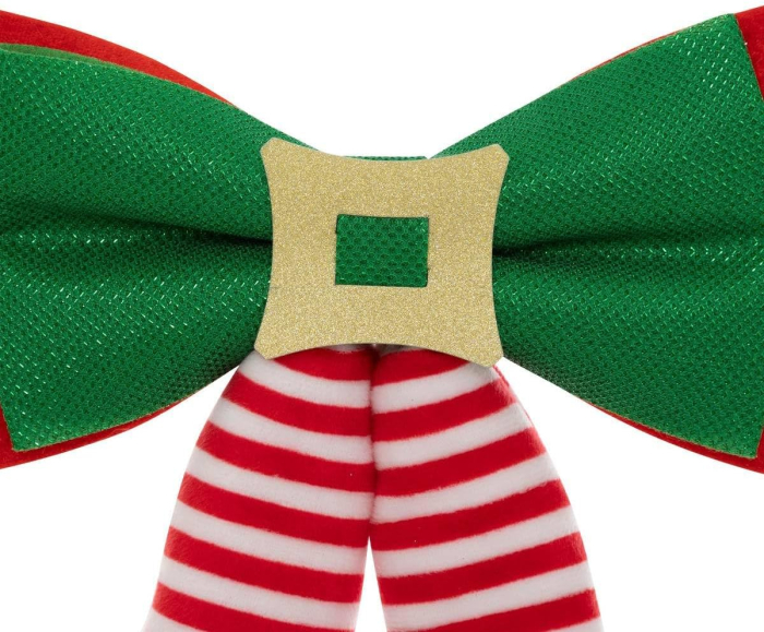 Fundita decorativa elfi pentru bradul de Craciun, 24x32 cm, verde si rosu [4]