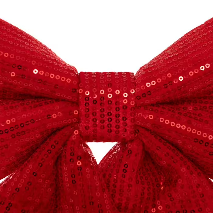 Fundita decorativa mare cu paiete pentru bradul de Craciun, 39x47 cm, rosu [3]