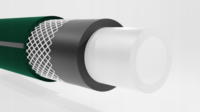 Furtun gradina armat Premium, 1/2&quot; diametru, 50 m, protectie UV, 8 bar presiune, 4 straturi, verde [4]