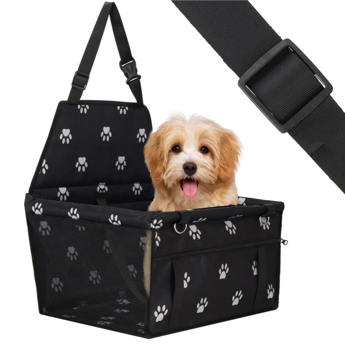 Geanta auto de transport animale de companie, caini si pisci, negru, 40x43x30cm [14]