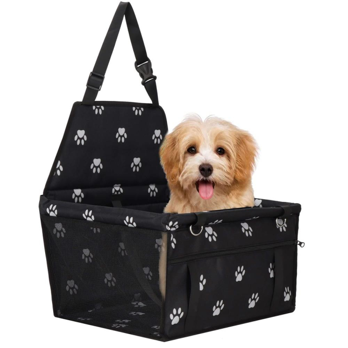 Geanta auto de transport animale de companie, caini si pisci, negru, 40x43x30cm [13]
