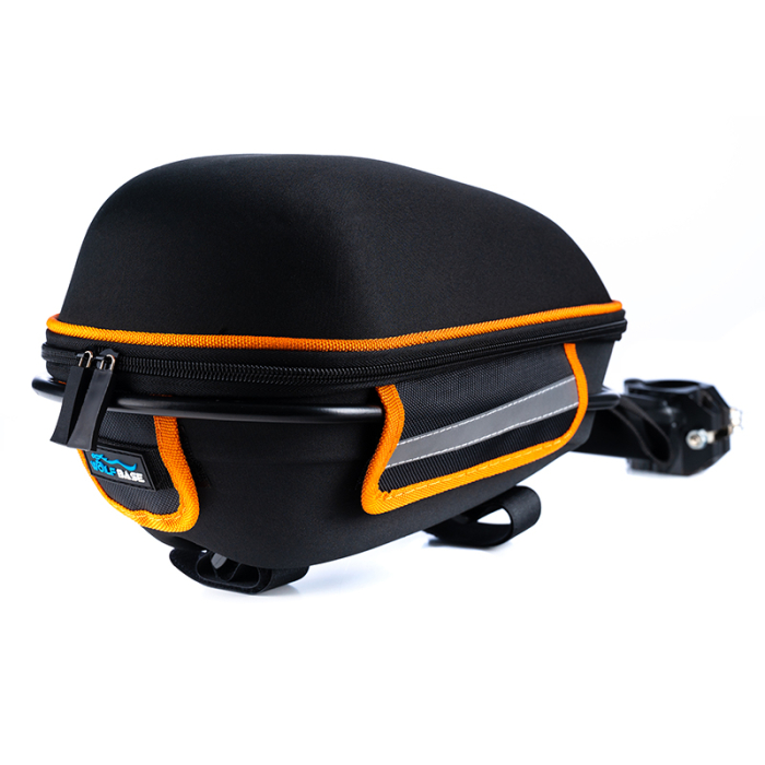 Geanta bicicleta cu prindere pe portbagaj tija sa 28x19x17 cm, 10L, poliester, borseta spate cu suport aluminiu, negru [9]