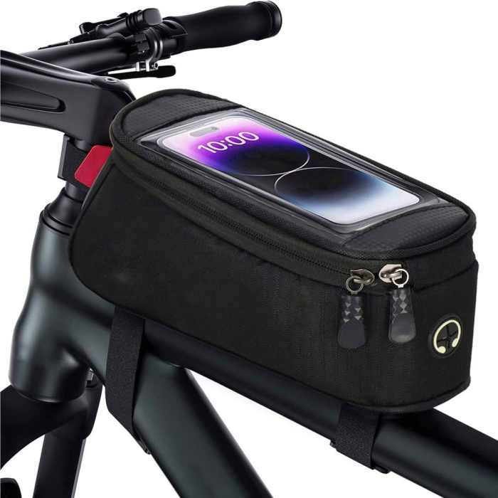 Geanta bicicleta impermeabila, cu buzunar pentru telefon, 19x10x10cm, negru [14]