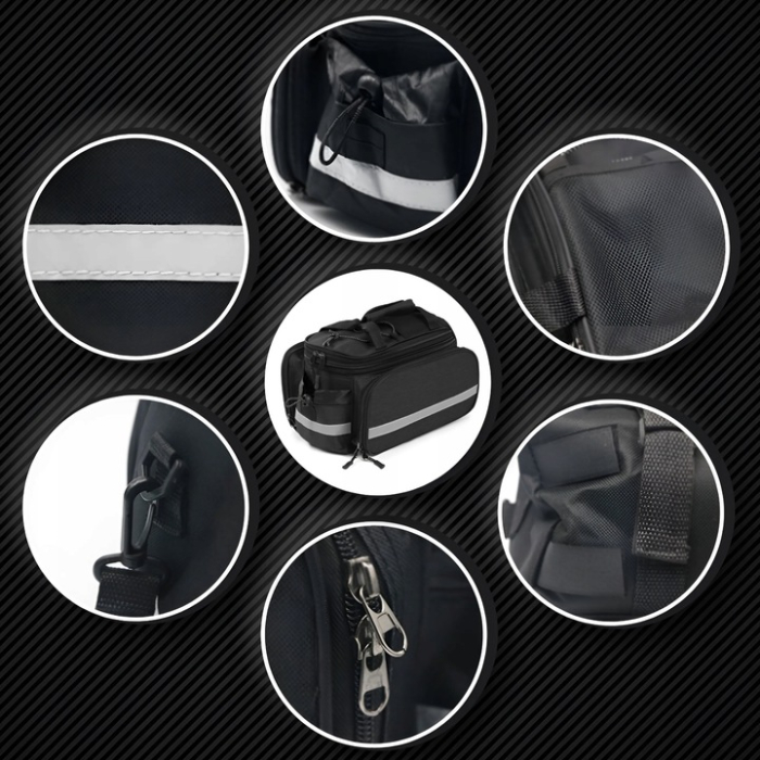 Geanta bicicleta spate 32x17x28 cm, 30L, extensibila, poliester impermeabil, cu elemente reflectorizante, negru [13]
