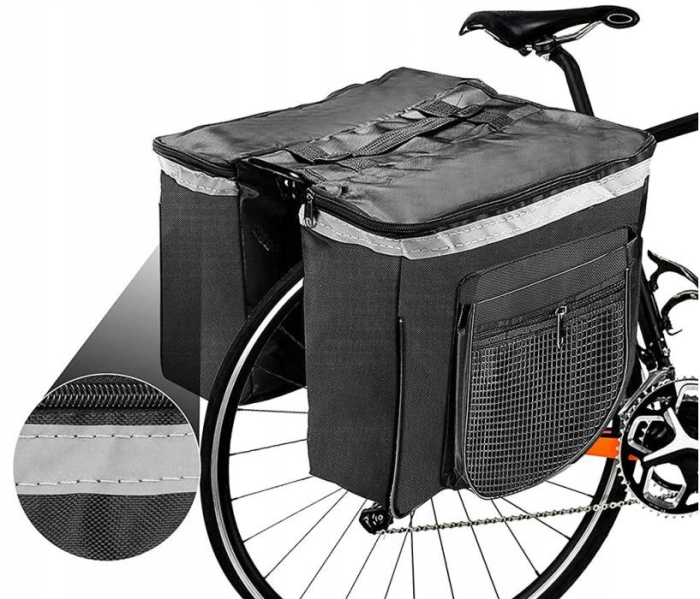 Geanta bicicleta spate 34x12x32 cm, 20L, poliester impermeabil, prindere pe portbagaj, negru [8]