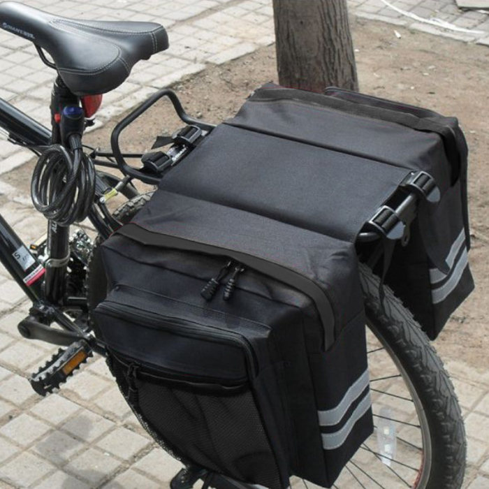 Geanta bicicleta spate 34x12x32 cm, 20L, poliester impermeabil, prindere pe portbagaj, negru [3]