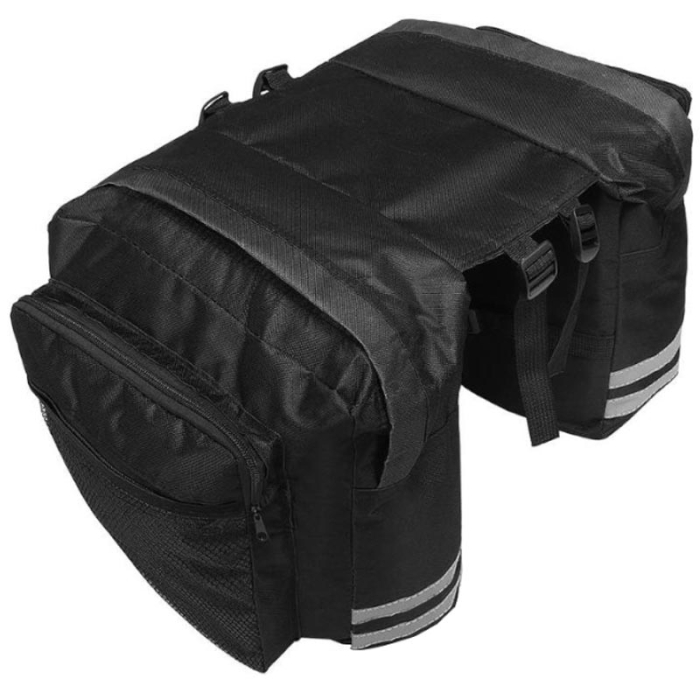 Geanta bicicleta spate 34x12x32 cm, 20L, poliester impermeabil, prindere pe portbagaj, negru [1]