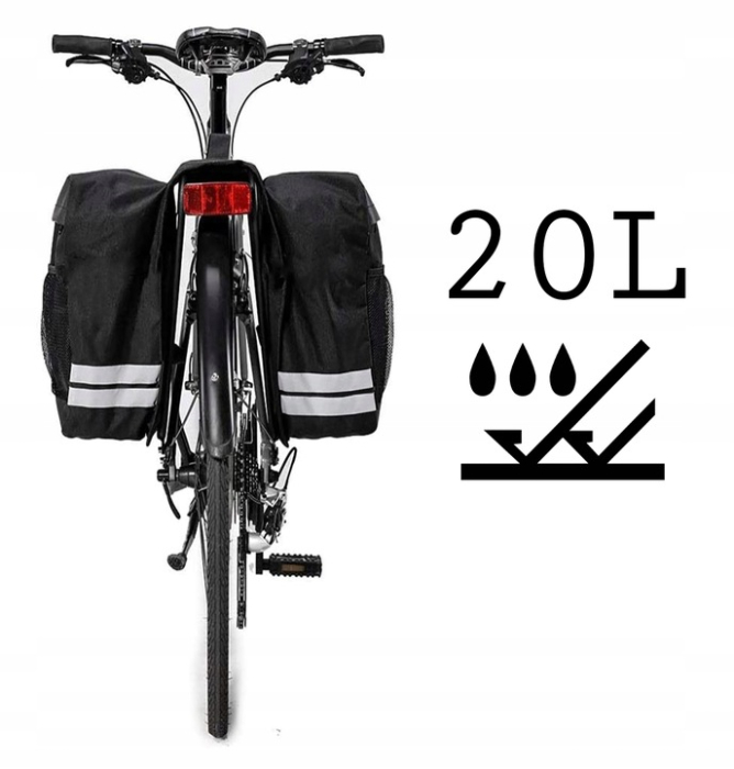 Geanta bicicleta spate 34x12x32 cm, 20L, poliester impermeabil, prindere pe portbagaj, negru [11]