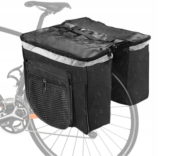 Geanta bicicleta spate 34x12x32 cm, 20L, poliester impermeabil, prindere pe portbagaj, negru [6]