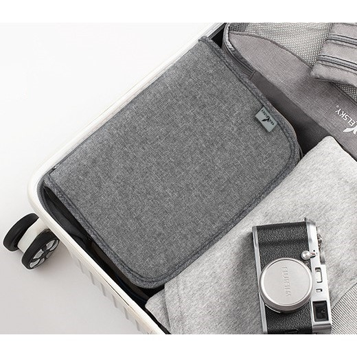 Geanta cosmetice voiaj, , material textil, impermeabil, Gri, 12.5 x 9 x 22 cm [9]