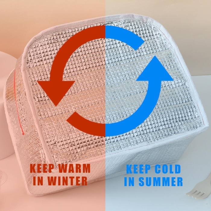 Geantă Frigorifică, , cu Desene Animat, Portabilă pentru Copii, de Prânz, din Pânză Oxford, 22x14x19 cm, Model Pinguin, Albastru [9]