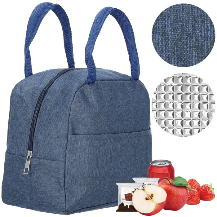 Geanta frigorifica cu izolatie termica pentru mancare, 21x10x23cm, albastru [17]